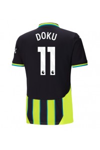 Manchester City Jeremy Doku #11 Voetbaltruitje Uit tenue 2024-25 Korte Mouw